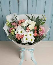 Букет цветов из:  Розы, Лизиантусы и Хризантемы в Железнодорожном Калининградской области
