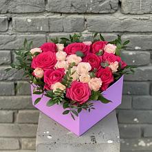 Цветочная композиция из Розы в коробке в Железнодорожном Калининградской области