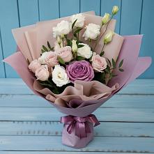Букет цветов из:  Розы и Лизиантусы в Железнодорожном Калининградской области