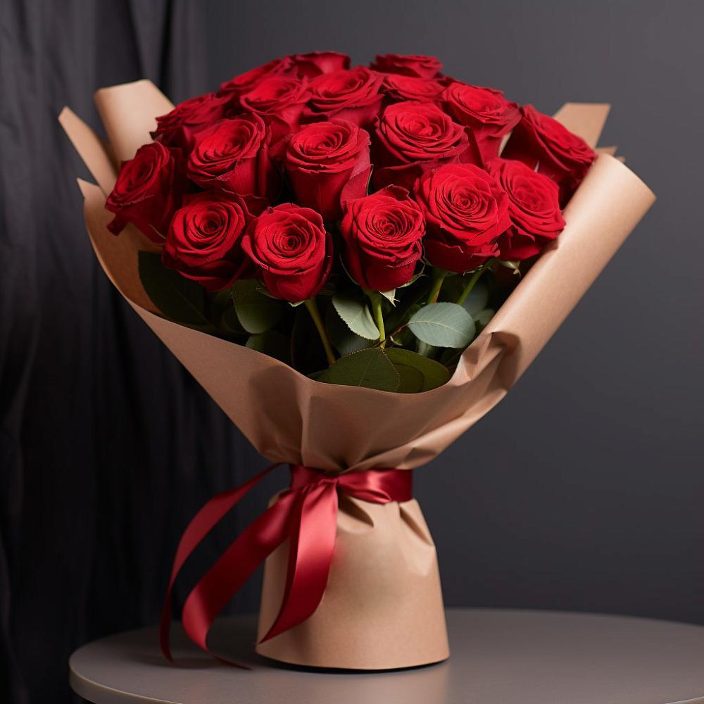 Букет 19 Красных роз Эдлесс Лав в Железнодорожном Калининградской области