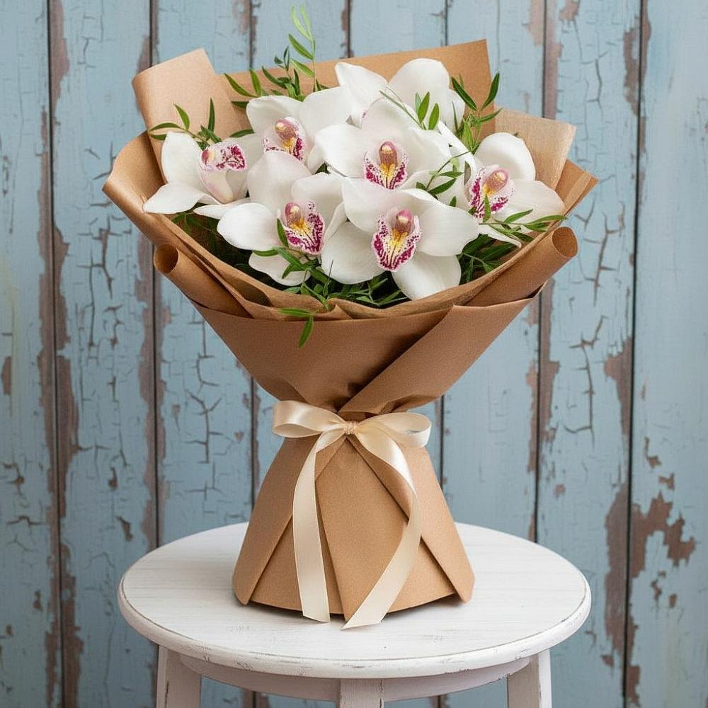Букет цветов из: Орхидеи и Розы в Железнодорожном Калининградской области