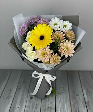 Букет цветов из:  Розы, Герберы и Хризантемы #REPLACE_PRED# Железнодорожном Калининградской области