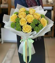 Букет цветов из:  Хризантемы и Розы в Железнодорожном Калининградской области