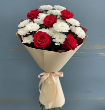 Букет цветов из:  Розы и Хризантемы в Железнодорожном Калининградской области