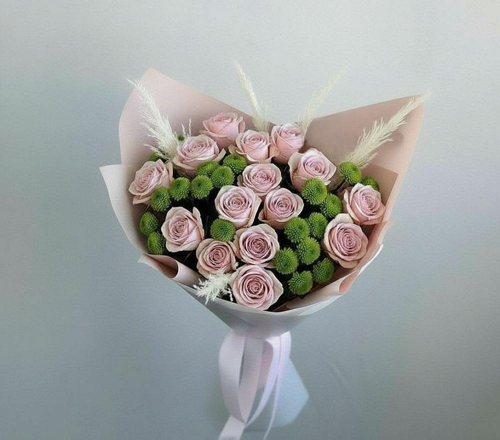 Букет цветов из: Розы и Хризантемы в Железнодорожном Калининградской области