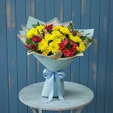Букет цветов из:  Альстромерии и Хризантемы в Железнодорожном Калининградской области